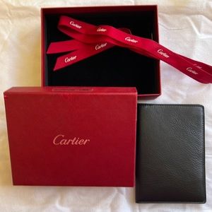 Cartier Black Leather Passport Holder